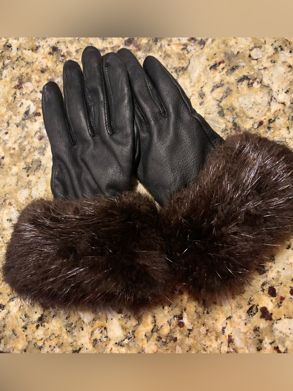 Genuine Lambskin and Mink Retro 50s-60s Gloves Size M/L
